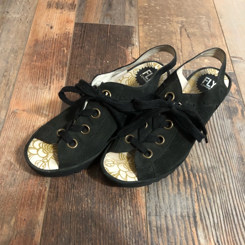Fly London lace wedges